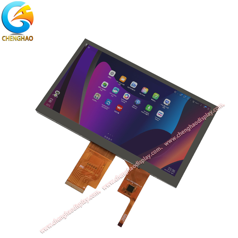 1024x600 Liquid Crystal Display Panel 300cd/m2 Luminance 7inch With Capacitive Touch